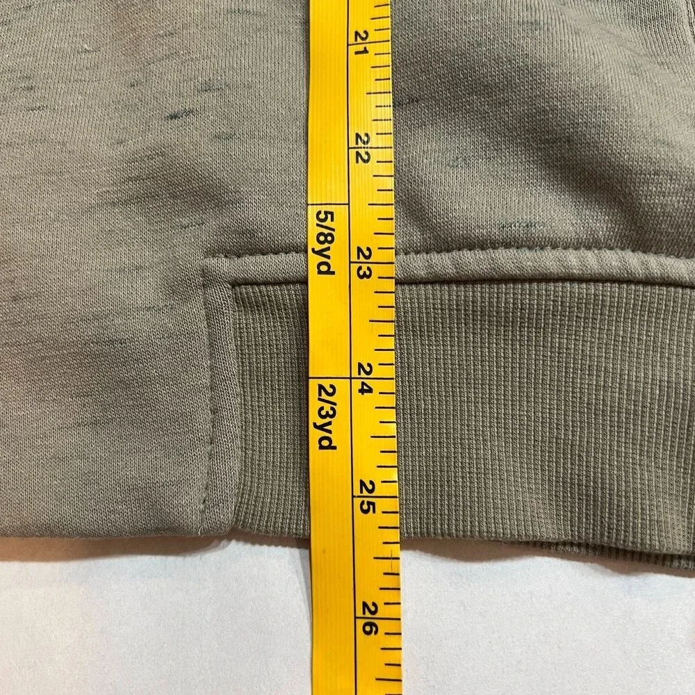 Adidas Cardigan Sweatshirt Mens M Marled Olive Gray Mock Neck Zip Front Pockets
